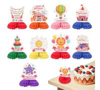 SITAKEGS Centrotavola 3D a Nido d'Ape per Feste, 9 Pezzi Decorazioni Compleanno Colorate Toppers da Tavolo, Decorazioni Tavolo Compleanni Addobbi per Uomini, Donne, Carnevale,Circo(HB)