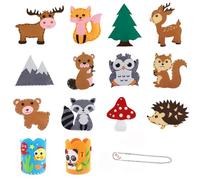SITAKEGS onfezione da Cucito in Feltro per Bambini, 14 pezzi Animali Kit da Cucito per Imparare a Cucire Set da Cucito Della Giungla, Kit Cucito Bambina Educativo per Principianti, Ragazzi