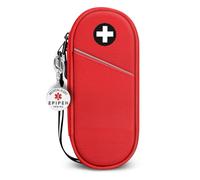 SITHON Epipen Borsa da Trasporto Isolata con etichetta di avviso EPIPEN INSIDE, Portatile Medicinali di Emergenza Custodia da Viaggio per 2 EpiPens, per Allergy Medicine Essentials (Rosso)