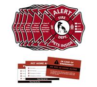 SITHON Etichette Avviso Animali Domestici, Adesivi Emergenza Bifacciali per Finestre e Porte, Impermeabili e Anti-UV, 6 Adesivi + 3 Carte "Pet Home Alone"