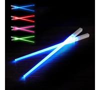 SithSticks® 2 Bacchette Luminose Blu | Bacchette LED | Posate Lavabili e Riutilizzabili | Cucina Cinese e Giapponese | Idea Regalo 100% Divertente | OriginalCorner®
