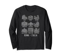 Siti di Roma Italia White Print Maglia a Manica