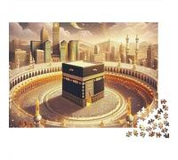 Sito Sacro Mecca Puzzle 1000 Pezzi Carta per Adulti Skyline Notturno Gioco di Puzzle 1000 Pezzi Relax Decorazione Casa 38x26cm/1000pcs