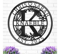 Sitorour Segni di nome in metallo Personalizzato Lettera Split Monogramma Segno Personalizzato Cognome Per Parete Segnali stradali Personalizzati Regali di nozze in metallo per Coppie Regali di