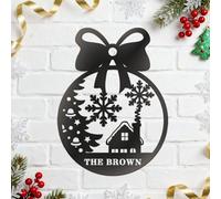 Sitorour Targhe in metallo per esterni con neve di Natale Sweet House Christmas Gofts Wall Arr Happy Birthday Gifts Matrimonio Capodanno