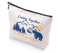 Sitsink Alaska Cruise Makeup Bags - Alaska Cruise Vacation Cosmetic Pouch, Regali per gli amanti dei viaggi in crociera in Alaska, Regali per ragazze Besties Compleanno Natale, bianco, Crociera