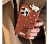 Sitthyw Compatibile con iPhone 14 Plus, bella custodia a punto d'onda, tridimensionale, per ragazze, con grazioso design 3D, morbido TPU, resistente agli urti, rosso mattone