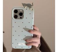 Sitthyw Compatibile con iPhone 17, bella custodia a punto d'onda, tridimensionale, per ragazze, con grazioso design 3D, morbido TPU, resistente agli urti, colore: blu cenere