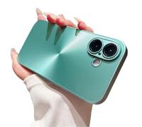 Sitthyw Custodia per iPhone 16, ultra sottile, motivo CD Aurora, custodia protettiva leggera e resistente ai graffi, antiurto, in TPU antiscivolo, bumper Hard PC Back Ultra Slim Fit Case, verde