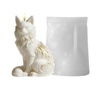 Sitting Cat Shape Plaster Ornaments Craft,Candle Making Molds,for Wedding Party Dinner Table Home Room