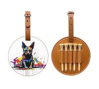Sitting Doodle Dog Brown Golf tee Storage Bag - Facile da trasportare e più efficiente nel giocare a golf
