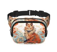 Sitting Fox Fitness Borsa a tracolla da viaggio, alla moda e casual, marsupio quadrato a doppio strato, nero, taglia unica, Nero, One Size