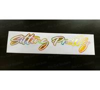 Sitting Pretty Oro Ologramma Neo Chrome Adesivi Decal Personalizzati Divertenti