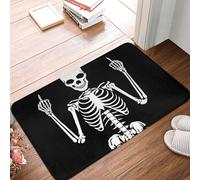Sitting Skeleton Shows The Middle Finger Zerbino Ingresso Antiscivolo Tappeto Entrata Morbido Tappeto Da Bagno Per Doccia Esterno Corridoio 40X60Cm