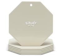 Situér Milano 6 Sottobicchieri Eleganti Ottagonali in Metallo Verniciato Bianco di Diametro 10 cm Made in Italy - Accessori Raffinati per la Casa, Proteggono il Tavolo da Macchie e Graffi