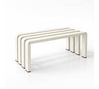 Situér Milano Runway Panca da Ingresso da 70cm in Acciaio Verniciato Bianco con Piega Brevettata - Seduta di Design Industriale - Panca Moderna per Arredamento Casa di Living e Interni