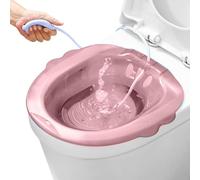 Sitz Bath Postpartum, oltre il bagno Sitz Bath per emorroidi, bagni di sitz anti-overflow con lavatoio, bagno sitz per toilette per emorroidi postpartum cure private (rosa)