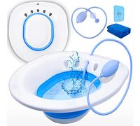Sitz, vasca da bagno per emorroidi post-partum, vasca da bagno perineale sopra il sedile del WC, bacino pieghevole Sitz con sciacquone per il trattamento delle infiammazioni anali vaginali, sedile a