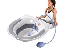 Sitz Vasca da bagno per la cura postpartum - Kit WC da bagno Sitz pieghevole per sollievo dalle emorroidi | Con Flusher, siediti una padella per un sollievo lenitivo per le donne e