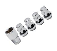 Siuku Dadi Ruota Compatibile con Ford per S-Max per Mondeo M14 X 1.5 Dadi di bloccaggio per Ruote Conici Chiave Argentata Vite per Pneumatici a 5 Denti