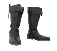 SIULAS Medieval PU Leather Boots - Short Riding Boots Stivaletti da Uomo - Scarpe da Cavaliere Steampunk in Pelle Vintage per Cosplay,Nero,43