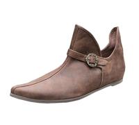 SIULAS retrò Donne Uomini Cavaliere Short Stivaletti Scarpe Medievali per Uomini e Donne,Marrone,38