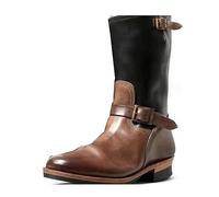 SIULAS Stivali Steampunk da Uomo - Vintage Mid-Calf per Rinascimento Medievale Cosplay Halloween, Unisex, Grigio, 43