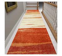 Siunwdiy Corridoio Passaggio Corridore al Tappetini Antiscivolo Grandi Lunghi | Runner per tappeti extra lungo per ingresso da cucina, ingresso per scale,tappeti stretti,Arancia,90x500cm