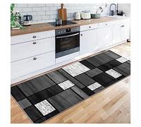 Siunwdiy Moderno Geometrico Tappeto Passatoia Cucina 2.5 Metri Antiscivolo Lavabile Grigio nero Tappetino Runner Tappeti Runner per Salotto Corridoio Ingresso, Larghezza 40-140cm,70X250CM