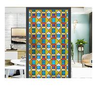 Siunwdiy Pellicola per vetri smerigliati Chiesa Pellicola per vetri colorati in stile europeo Pellicola elettrostatica per porte di casa Pellicola per vetri in PVC,C,90x200cm
