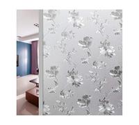 Siunwdiy Screening autoadesiva Opaco Vetro Smerigliato Privacy Film Film, pellicole per vetri, Anti-UV Pellicola Decorativa statico-Adesivo per Bagno Cucina Ufficio,Hibiscus,50x500cm
