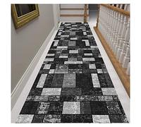 Siunwdiy Tapis Couloir Passage du Coureurs 50X300CM, Gris,Antidérapant Insonorisation avec Pile Épaisse de 0,6 CM, Tapis de Porte pour Escalier D'entrée de Cuisine Couloir, Lavable