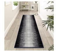 Siunwdiy Tappeti Passatoia Antiscivolo Lavabile 1.8 metri illusione Moderno Nero Grigio Astratto Tappetino Runner Tappeto Runner per Cucina Salotto Corridoio Ingresso, Larghezza 40-140cm,120X180CM