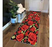 Siunwdiy Tappeto Corridoio Antiscivolo 1.8 Metri Rosa rossaTappeto Cucina Passatoia Lavabile Tappetino Durevole 3D Motivo Floreale Tappeti Runner Lungo Tappeto per Cucina,Camera,Soggiorno,40x180cm