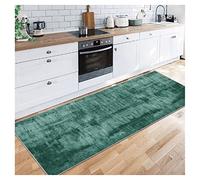Siunwdiy Tappeto Corridoio ingresso interno Verde scuro Lungo Antiscivol Runner Tappeto Passatoia Cucina Poliestere Astratto 1.1 Metri per la Cucina per Soggiorno Camera da Letto,80X110CM