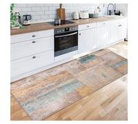 Siunwdiy Tappeto Cucina Marrone Chiaro Moderno e Diseño Abstracto Antiscivolo Lavabile 1.8 Metri per Soggiorno Camera da Letto Bagno 100X180CM