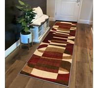 Siunwdiy Tappeto Cucina Moderno Antiscivolo Passatoia Ingresso Lavabile 2 Metri Patchwork Tappeto Marrone Bordeaux Beige Tappeto da cucina Tappeto Runner per Casa cucina,corridoio,Entrata,80x200cm