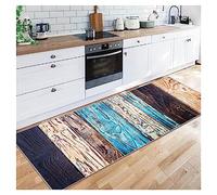 Siunwdiy Tappeto Cucina passatoia 0.8 Metri antiscivolo lavabile pelo corto Classico Venatura del legno 3D tappeto runner tappeto salotto per soggiorno camera da letto corridoio Entrata,50X80CM