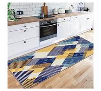 Siunwdiy Tappeto Cucina Passatoia 1.4 Metri,Tappeto Lungo per Cucina,Tappeti Runner Multiuso Lavabile,Moderna Motivi Geometrici,Runner Tappeto per Soggiorno Camera da Letto Corridoio Entrata,50X140CM