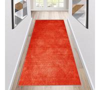 Siunwdiy Tappeto da Cucina Arancio-rosso Moderno Passatoia Cucina Antiscivolo Lavabile,Tappeto Cucina Antiscivolo Tinta Unita Tappeto Corridoio Per Cucina,Camera Da Letto,Soggiorno,Arancia,50x200cm