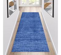 Siunwdiy Tappeto da Cucina Blu Moderno Passatoia Cucina Antiscivolo Lavabile,Tappeto Cucina Antiscivolo Tinta Unita Tappeto Corridoio Per Cucina,Camera Da Letto,Soggiorno,Blu,40x300cm