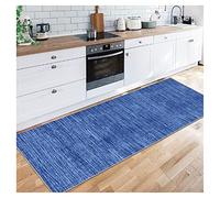 Siunwdiy Tappeto del corridoio 1.4 Metri,Blu Microfibra Tappeti Runner, Moderna Antiscivolo Lavabile Tappeto Passatoia for Corridoio per Bagno Salotto Scendiletto Cucina Camera da Letto,50X140CM