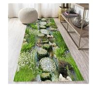 Siunwdiy Tappeto Passatoia 2.4 Metri per Corridoio Antiscivolo Tappeto Cucina Lavabile Verde Tappeto Tappeti Runner Soggiorno Tappetino zerbino Si pulisce con il mocio è Antisfilo tappeti 50X240CM