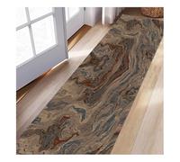 Siunwdiy Tappeto Passatoia Cucina 1.6 Metro - Tappeti da Corridoio Lungo in Gomma, Lavabili e Resistenti all'Usura, Non Scivoloso, Design Astratto Marrone per Ingressi e Soggiorno,120x160cm