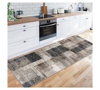 Siunwdiy Tappeto Passatoia Marrone nero,Tappeto da Cucina 2 Metri Antiscivolo,Facile da Pulire,Passatoia Camera Corridoio Salotto Moderno Design Innovativo Motivo Abstracto,50X200CM