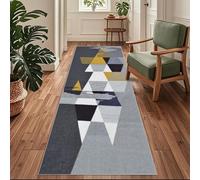 Siunwdiy Tappeto Passatoia per Casa, Antiscivolo e Lavabile, per Cucina Corridoio Ingresso,Moderno Geometrico Grigio，120 x 280 cm