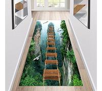 Siunwdiy Tappeto per corridoio,tappeto da cucina lavabile antiscivolo, tappeto a illusione ottica 3D per soggiorno, camera da letto, cucina, corridoio,Natural g,60x210cm