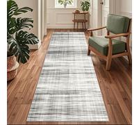Siunwdiy Tappeto Runner Antiscivolo e Lavabile per Cucina, Corridoio e Ingresso, Design Moderno Grigio-Bianco ，70 x 140 cm