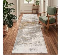 Siunwdiy Tappeto Runner Antiscivolo e Lavabile per Cucina, Corridoio e Ingresso,Grigio astratto，70 x 140 cm