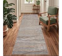 Siunwdiy Tappeto Runner Antiscivolo e Lavabile per Cucina, Corridoio e Ingresso,Marrone a righe，70 x 140 cm